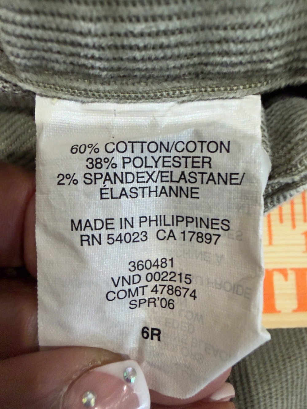 Vintage Gap Curvy Low Rise Bootcut Corduroy Pants Sage Green Size 6R Y2K 90s - Picture 5 of 8